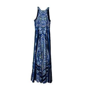 Eliza J blue white floral pleated wedding evening event maxi dress 6